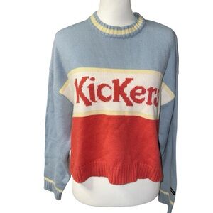 Kickers Color Block knit crewneck drop shoulder sweater urban outfitters Small
